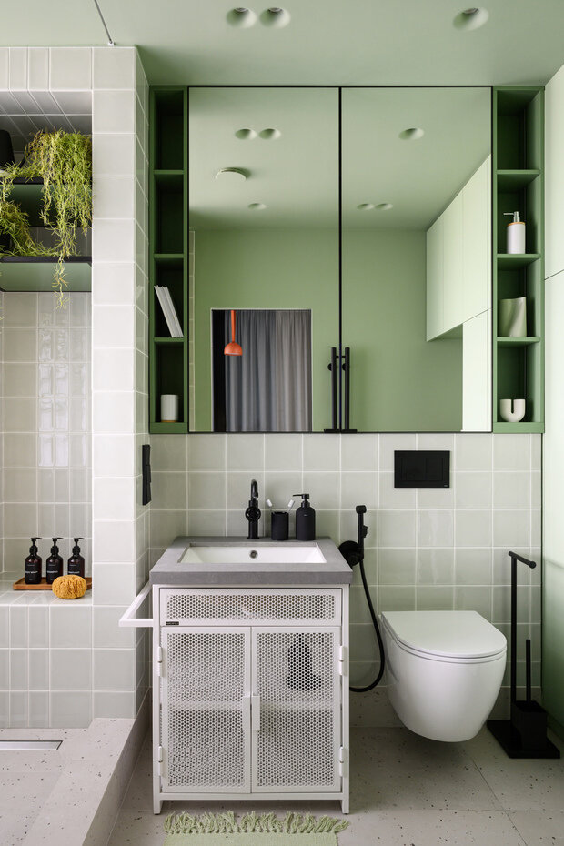 Фотография: Ванная в стиле Лофт, Квартира, Проект дня, Новосибирск, 2 комнаты, 40-60 метров, Анастасия Каширская, современный с элементами минимализма и лофта – фото на INMYROOM