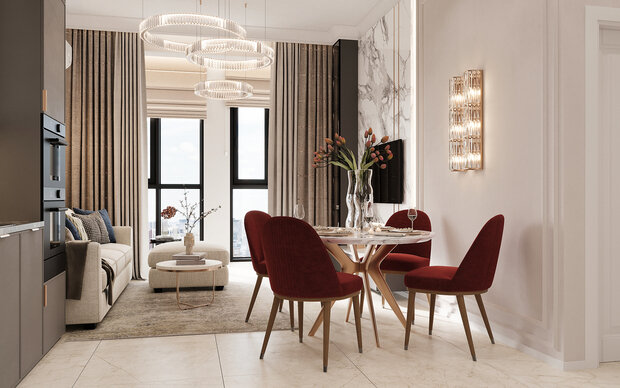 Фото из портфолио Дизайн интерьера квартиры в ЖК «ОМ» в стиле современной классики – фотографии дизайна интерьеров на INMYROOM
