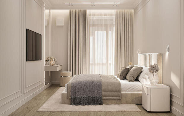 Фото из портфолио Дизайн-проект квартиры в ЖК «Shagal» в стиле современная классика – фотографии дизайна интерьеров на INMYROOM