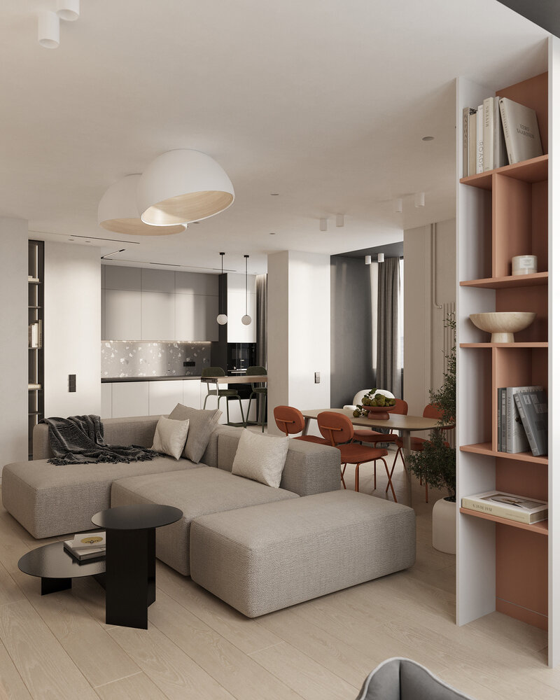 Фотография: Гостиная в стиле Современный, Квартира, Проект недели, Химки, 2 комнаты, 60-90 метров, ADMstudio – фото на INMYROOM Фотография: Гостиная в стиле Современный, Квартира, Проект недели, Химки, 2 комнаты, 60-90 метров, ADMstudio – фото на INMYROOM