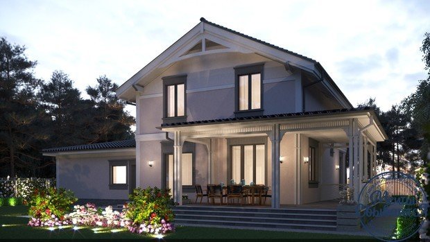 Фото из портфолио Двухэтажный коттедж с террасой – фотографии дизайна интерьеров на INMYROOM