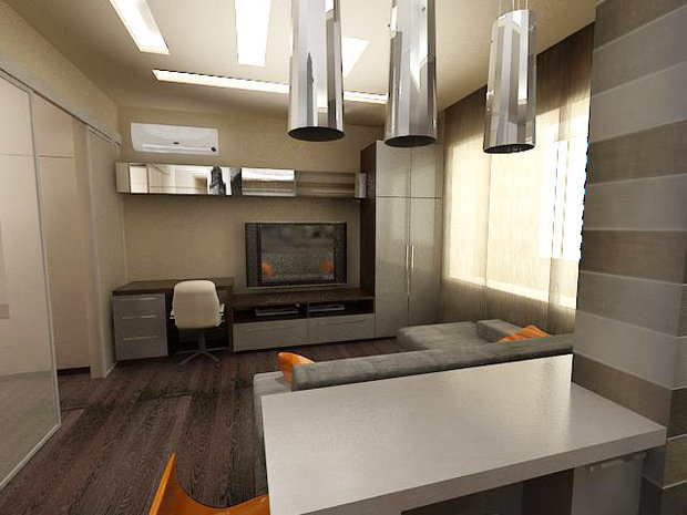 Фото из портфолио Проект однокомнатной квартиры.  – фотографии дизайна интерьеров на INMYROOM