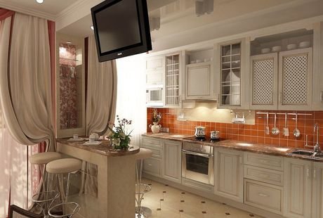 Кухня-столовая в классическом стиле