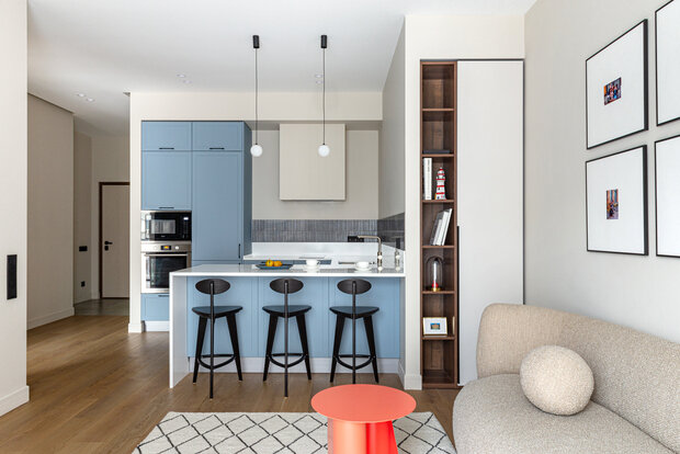 Фотография: Кухня и столовая в стиле Современный, Минимализм, Квартира, Проект дня, Москва, 3 комнаты, 60-90 метров, D.A. Interior Design, Анна Коробко – фото на INMYROOM