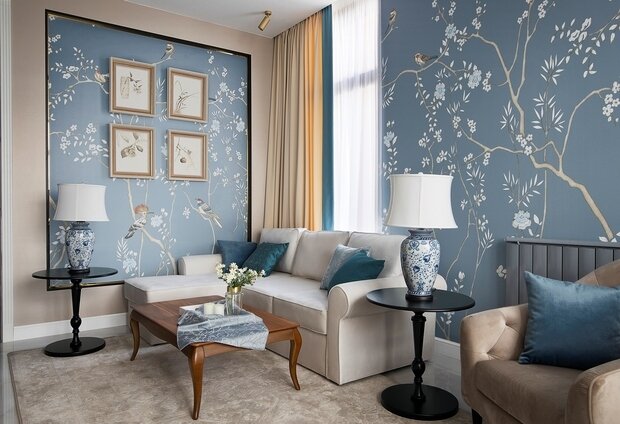 Фотография: Гостиная в стиле Классический, Современный, Эклектика, Квартира, Проект недели, Калининград, Монолитный дом, 3 комнаты, 40-60 метров, 60-90 метров, Юлиана Шлегель – фото на INMYROOM