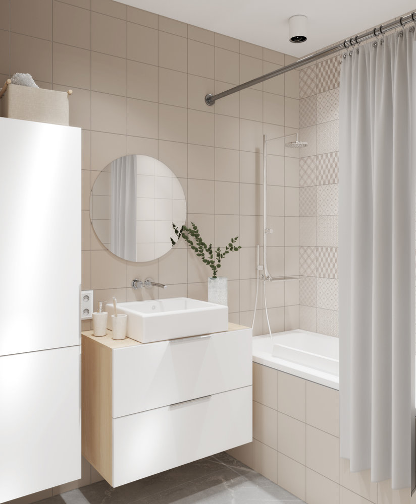 Фотография: Ванная в стиле Современный, Скандинавский, Малогабаритная квартира, Квартира, Проект недели, Москва, Кирпичный дом, 1 комната, до 40 метров, Rerooms.ru – фото на INMYROOM Фотография: Ванная в стиле Современный, Скандинавский, Малогабаритная квартира, Квартира, Проект недели, Москва, Кирпичный дом, 1 комната, до 40 метров, Rerooms.ru – фото на INMYROOM