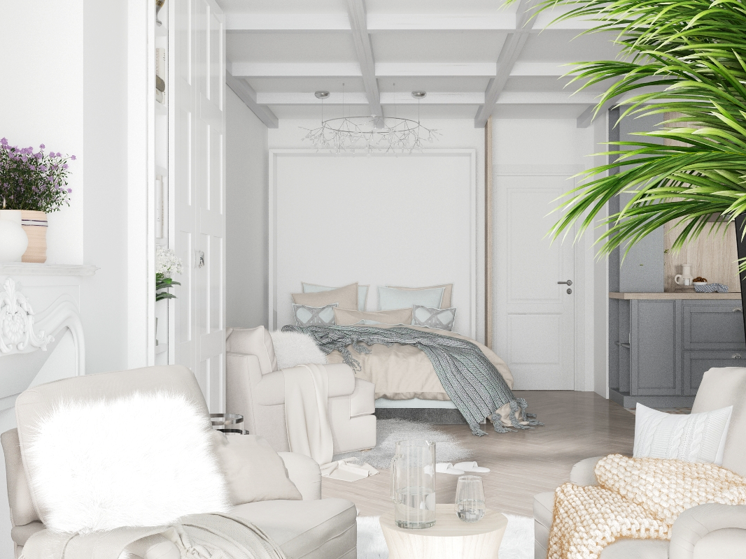 Фотография: Спальня в стиле Скандинавский, Квартира, Студия, Проект недели, Санкт-Петербург, Монолитный дом, 40-60 метров, Екатерина Логвинова, ЖК «Светлый мир «Внутри...» – фото на INMYROOM Фотография: Спальня в стиле Скандинавский, Квартира, Студия, Проект недели, Санкт-Петербург, Монолитный дом, 40-60 метров, Екатерина Логвинова, ЖК «Светлый мир «Внутри...» – фото на INMYROOM