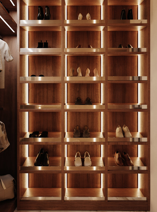 Фотография: Гардеробная в стиле Современный, Квартира, Проект недели, Samsung, Монолитный дом, 3 комнаты, 60-90 метров, ЖК Headliner, Леся Печенкина – фото на INMYROOM