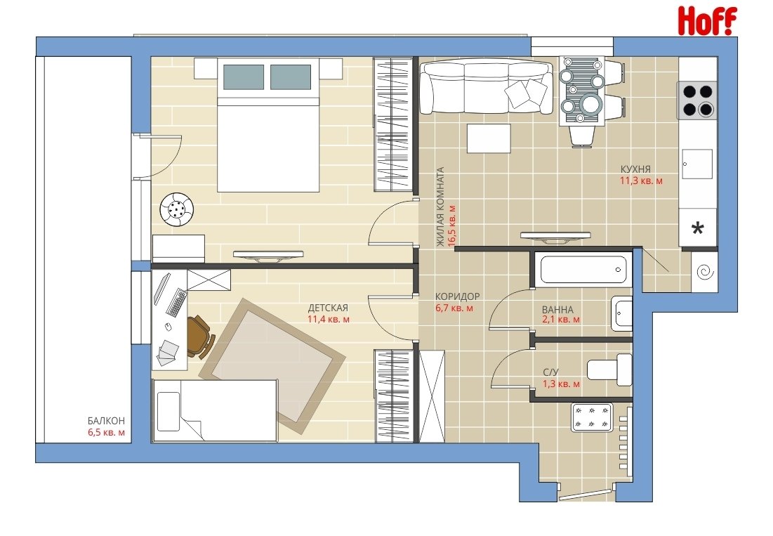 Фотография: в стиле , Квартира, Планировки, HOFF, Перепланировка, HOFF, Анастасия Киселева, II-68, 2 комнаты, 40-60 метров – фото на INMYROOM Фотография: в стиле , Квартира, Планировки, HOFF, Перепланировка, HOFF, Анастасия Киселева, II-68, 2 комнаты, 40-60 метров – фото на INMYROOM