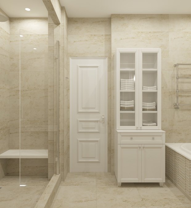 Фото из портфолио КВАРТИРА В СТИЛЕ СОВРЕМЕННАЯ КЛАССИКА - УЛ 1905 Г. Ванная комната. – фотографии дизайна интерьеров на INMYROOM