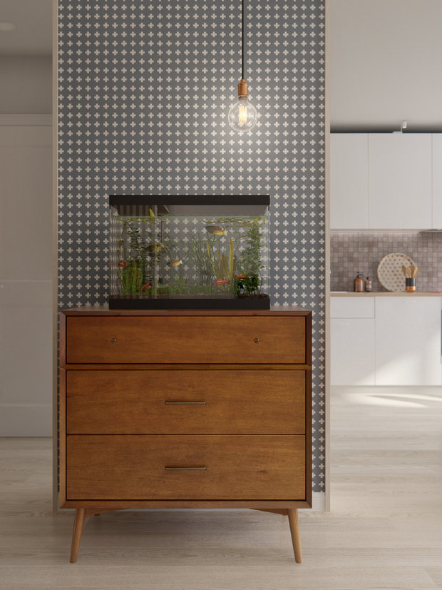 Фотография: Мебель и свет в стиле Скандинавский, Современный, Квартира, Белый, Проект недели, Санкт-Петербург, Int2 architecture, новостройка, Монолитный дом, 2 комнаты, 40-60 метров, 60-90 метров – фото на INMYROOM