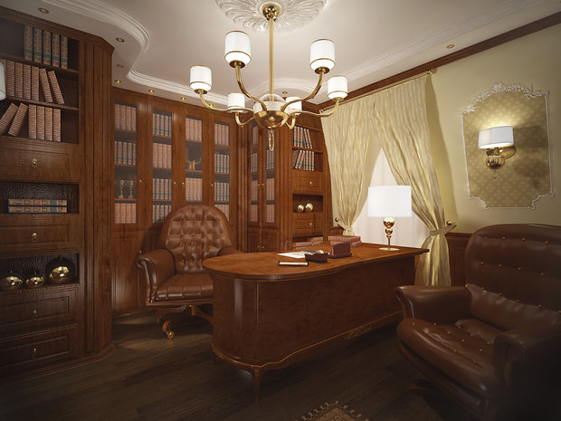 Фото из портфолио Дизайн рабочего кабинета в классическом стиле  – фотографии дизайна интерьеров на INMYROOM