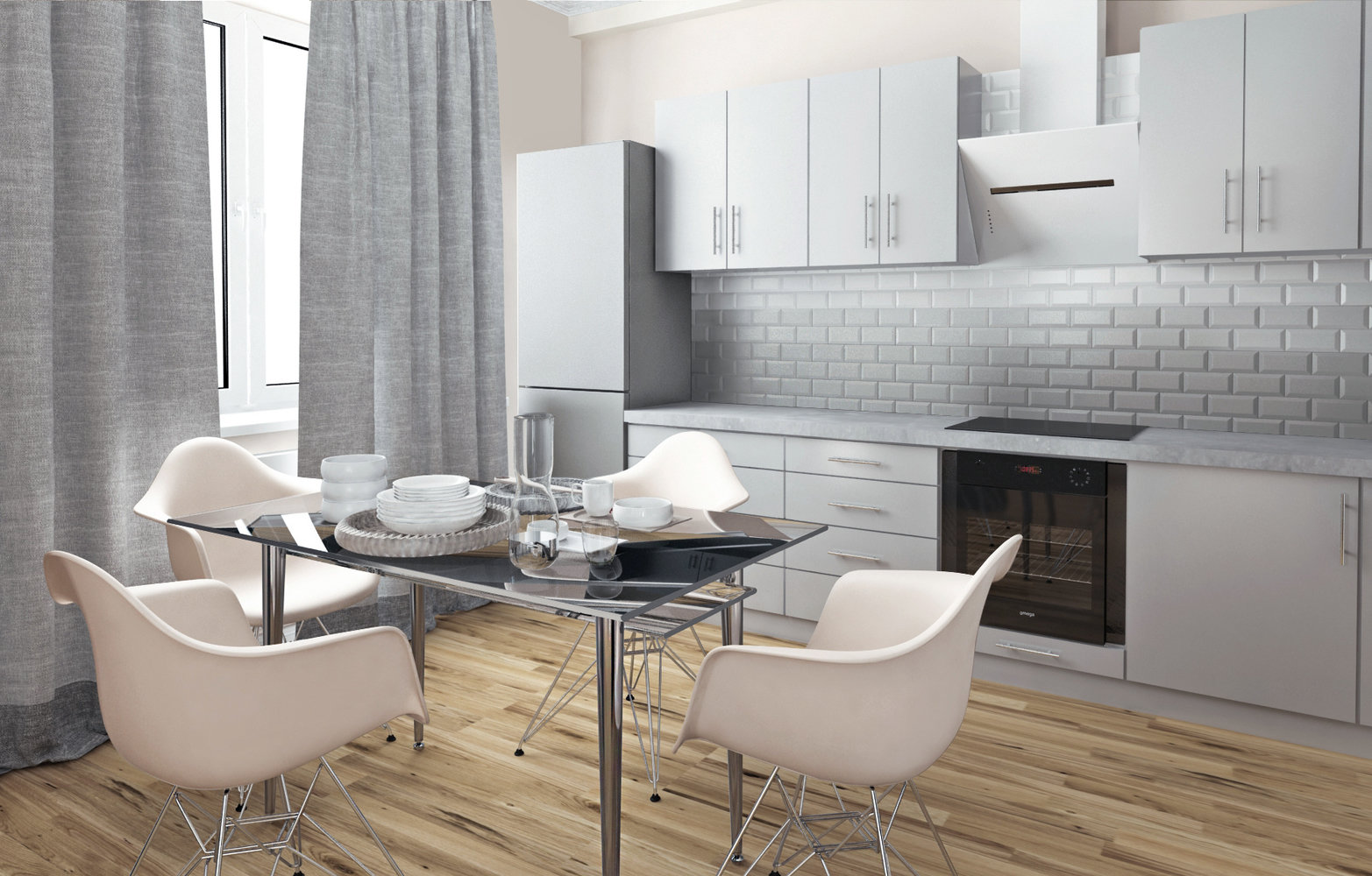 Фотография: Кухня и столовая в стиле Современный, Скандинавский, Квартира, Проект недели, Москва, 4 и больше, Более 90 метров, Монолитно-кирпичный, Studio DA, Анна Клековкина, Ирина Паутова – фото на INMYROOM Фотография: Кухня и столовая в стиле Современный, Скандинавский, Квартира, Проект недели, Москва, 4 и больше, Более 90 метров, Монолитно-кирпичный, Studio DA, Анна Клековкина, Ирина Паутова – фото на INMYROOM