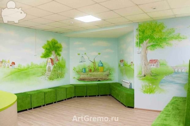 Фото из портфолио Роспись стен "акварелью" – фотографии дизайна интерьеров на INMYROOM