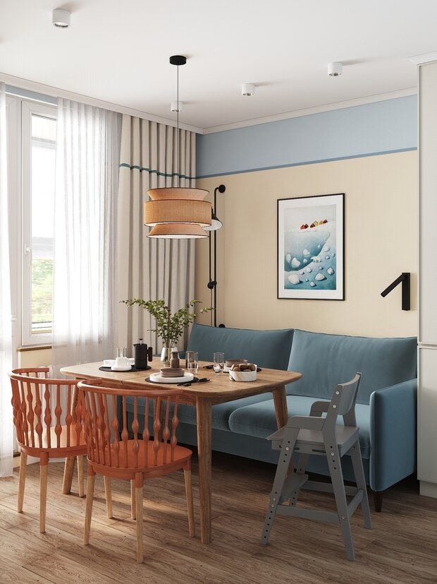 Фотография: Кухня и столовая в стиле Современный, Квартира, Проект дня, Московская область, Ирина Собыленская, 3 комнаты, 40-60 метров, Монолитно-кирпичный – фото на INMYROOM