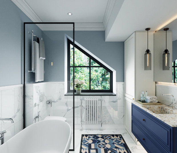 Фотография: Ванная в стиле Классический, Современный, Дом, Ariston, Проект недели, 4 и больше, Более 90 метров, Уфа, Isometrio, Dune 1 R – фото на INMYROOM