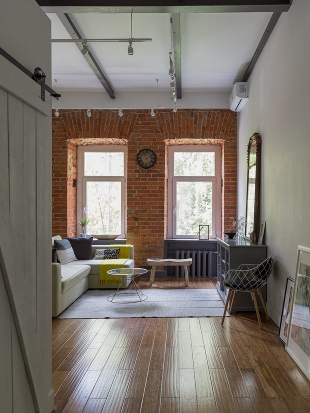 Фотография: Гостиная в стиле Лофт, Квартира, Проект недели, Москва, SPACE4LIFE – фото на INMYROOM