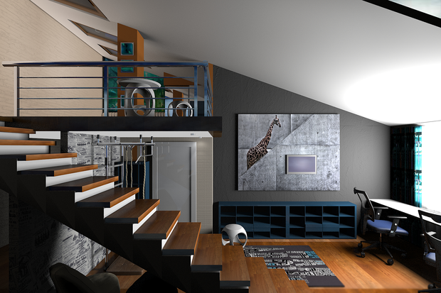 Фото из портфолио Детская комната в мансарде. – фотографии дизайна интерьеров на INMYROOM