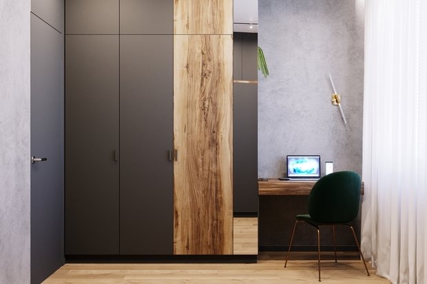 Фотография: Кабинет в стиле Минимализм, Эко, Современный, Квартира, Проект недели, Санкт-Петербург, 3 комнаты, 60-90 метров, Монолитно-кирпичный, Студия 20:18 – фото на INMYROOM