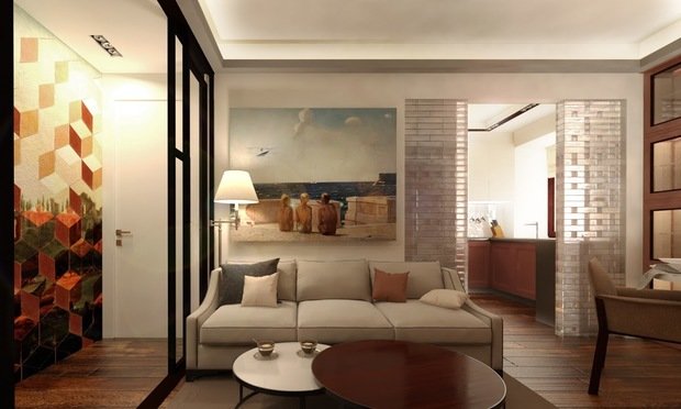 Фотография: Гостиная в стиле Восточный, Квартира, Дома и квартиры, Проект недели, Москва – фото на INMYROOM