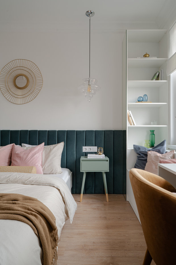 Фотография: Спальня в стиле Современный, Квартира, Проект недели, Санкт-Петербург, 2 комнаты, 40-60 метров, Юлия Бабинцева, YUHOME design – фото на INMYROOM