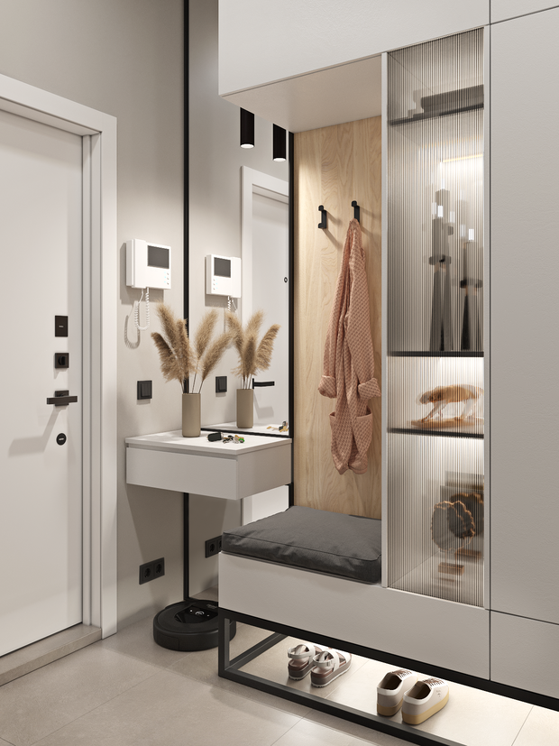 Фотография: Прихожая в стиле Современный, Лофт, Квартира, Минимализм, Проект недели, Москва, 3 комнаты, 60-90 метров, OS Interior – фото на INMYROOM