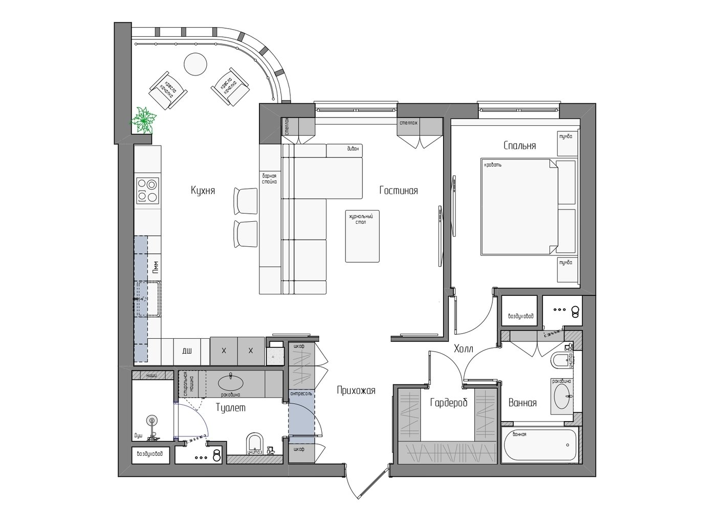 План с расстановкой мебели План с расстановкой мебели