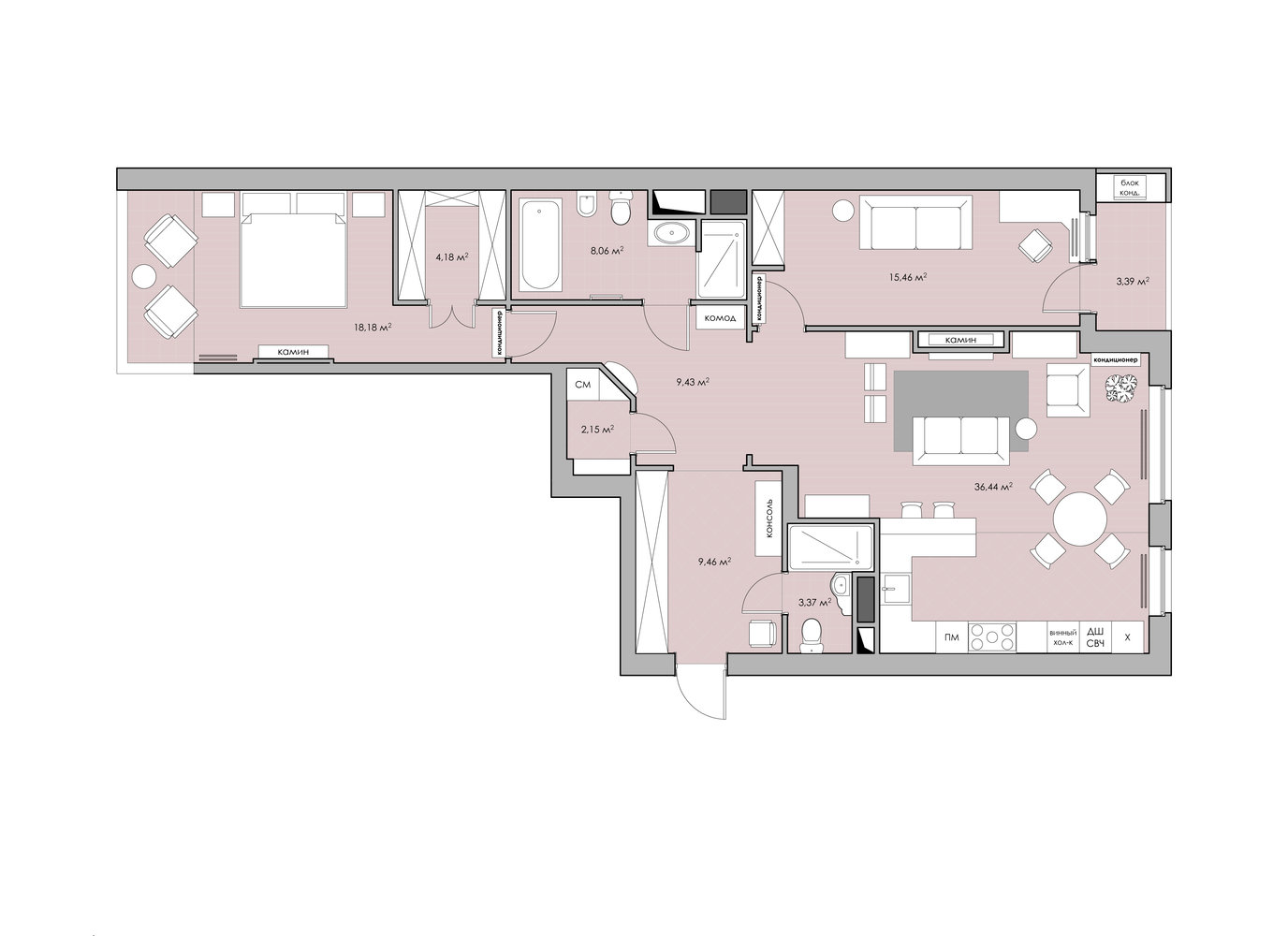 Фотография: Планировки в стиле , Квартира, Цвет в интерьере, Дома и квартиры, Проект недели, Серый – фото на INMYROOM