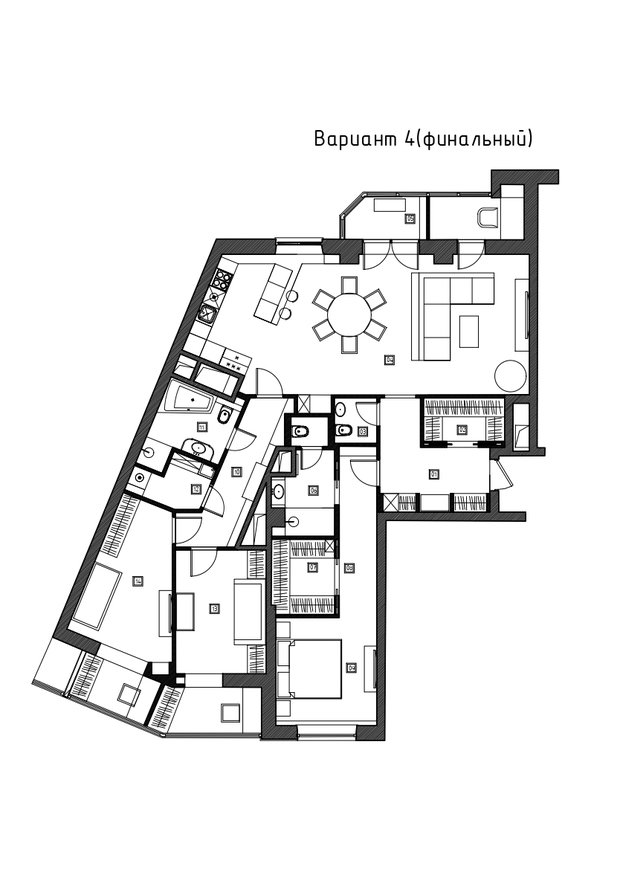 Фотография: Планировки в стиле Современный, Эклектика, Квартира, Проект недели, Москва, 4 и больше, Более 90 метров, Александра Останкова – фото на INMYROOM
