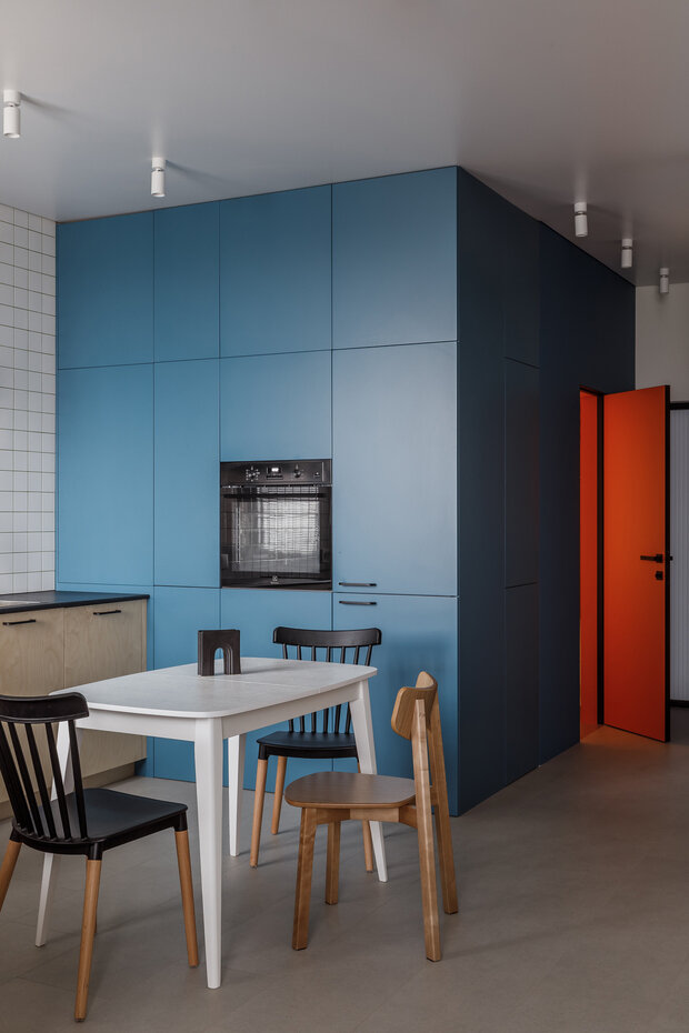 Фотография: Кухня и столовая в стиле Скандинавский, Современный, Минимализм, Квартира, Проект недели, Ростов-на-Дону, 2 комнаты, 40-60 метров, Виктория Глаз – фото на INMYROOM