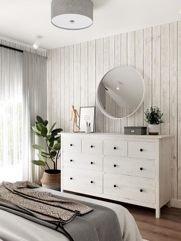 Фотография: Спальня в стиле Скандинавский, Дом, Проект недели, Дом и дача, Ленинградская область, 4 и больше, Более 90 метров, Анастасия Рамазанова – фото на INMYROOM