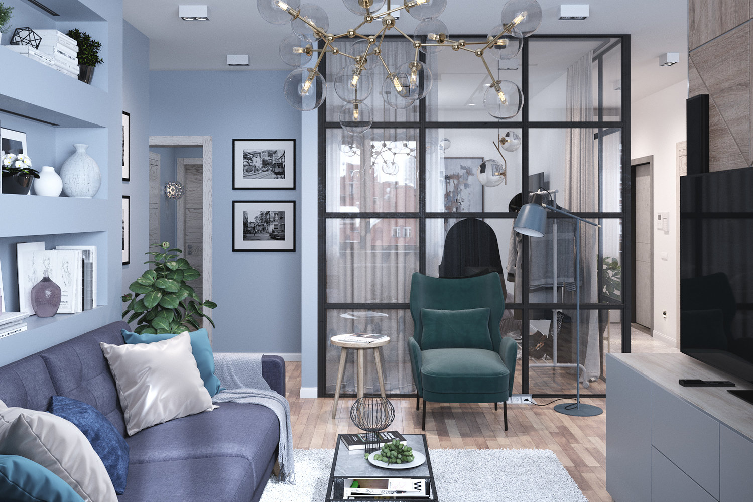 Фотография: Гостиная в стиле Современный, Квартира, Проект недели, Балашиха, 4 и больше, Более 90 метров, Наталья Солнцева – фото на INMYROOM