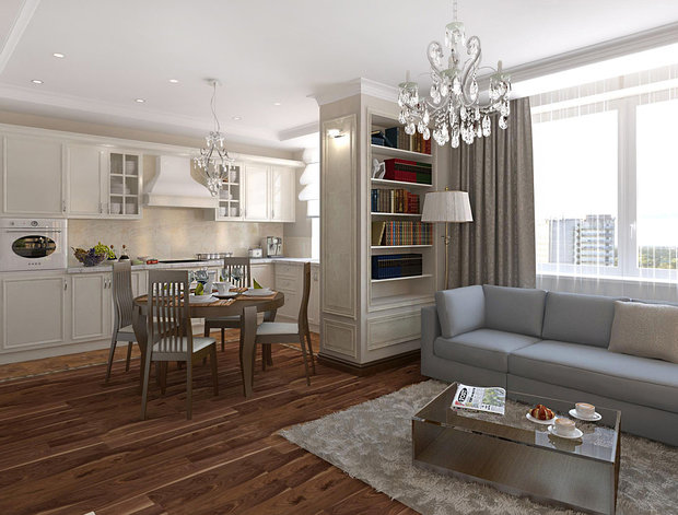 Фото из портфолио Квартира в современном классическом стиле для состоятельной пары  – фотографии дизайна интерьеров на INMYROOM