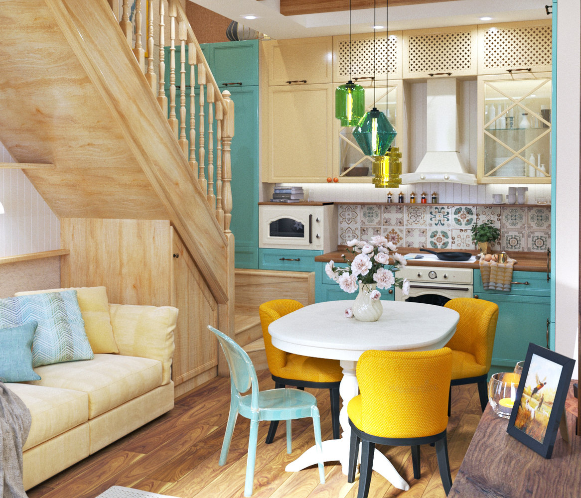 Фотография: Кухня и столовая в стиле Прованс и Кантри, Дом, Проект недели, Дом и дача, Новосибирск, Таунхаус, Кирпичный дом, 4 и больше, 60-90 метров, Полина Степанова – фото на INMYROOM