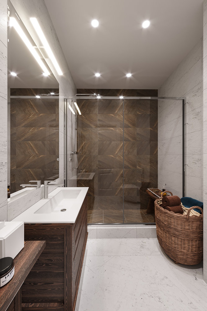 Фотография: Ванная в стиле Современный, Квартира, Проект дня, Санкт-Петербург, Монолитный дом, 3 комнаты, Более 90 метров, Эльжбета Чегарова – фото на INMYROOM Фотография: Ванная в стиле Современный, Квартира, Проект дня, Санкт-Петербург, Монолитный дом, 3 комнаты, Более 90 метров, Эльжбета Чегарова – фото на INMYROOM