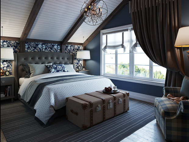 Фотография: Спальня в стиле Прованс и Кантри, Дом, Проект недели, Дом и дача, Екатеринбург, Юлия Калеми, 4 и больше, Более 90 метров – фото на INMYROOM