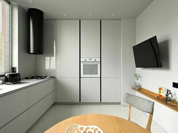 Фотография: Кухня и столовая в стиле Современный, Минимализм, Квартира, Проект дня, Калининград, Монолитный дом, 2 комнаты, 40-60 метров, Юлия Смышляева – фото на INMYROOM