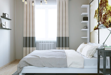 Квартира с акцентами скандинавского стиля. Спальня.