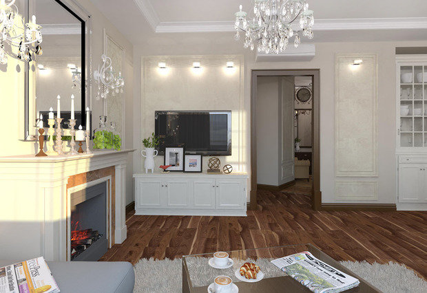 Фото из портфолио Квартира в современном классическом стиле для состоятельной пары  – фотографии дизайна интерьеров на INMYROOM