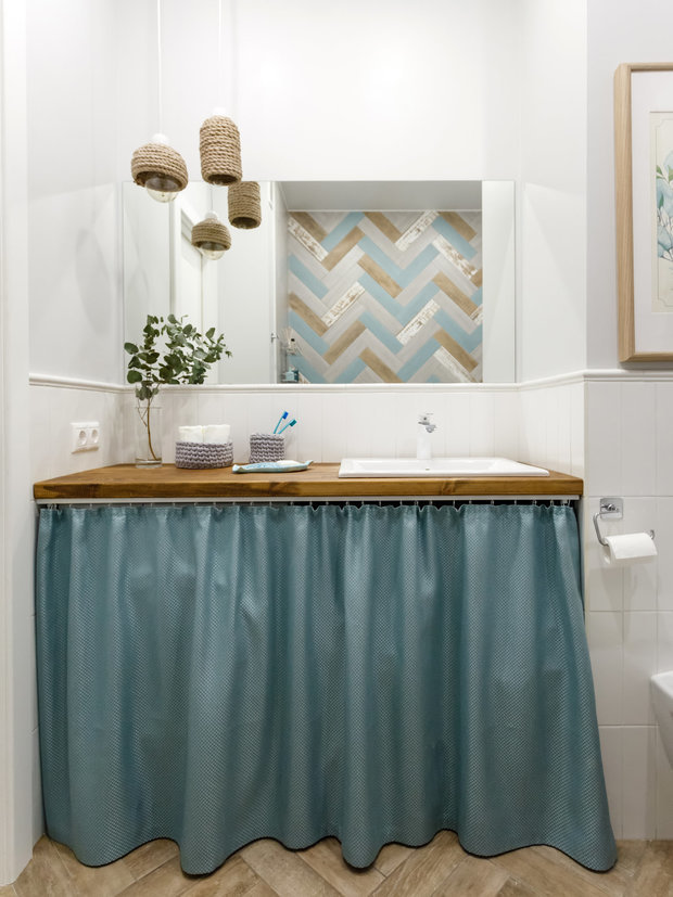 Фотография: Ванная в стиле Скандинавский, Современный, Малогабаритная квартира, Квартира, Студия, Проект недели, Санкт-Петербург, до 40 метров, Светлана Куксова – фото на INMYROOM