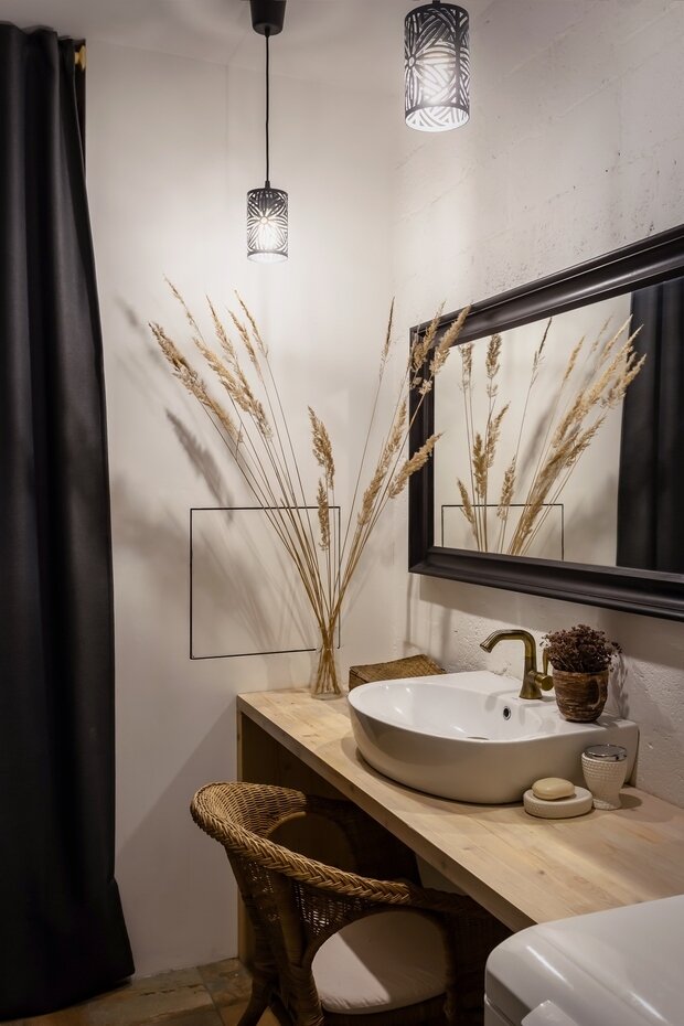 Фотография: Ванная в стиле Скандинавский, Современный, Эклектика, Эко, Квартира, Студия, Проект недели, 40-60 метров, Истра, Александра Журавлева – фото на INMYROOM