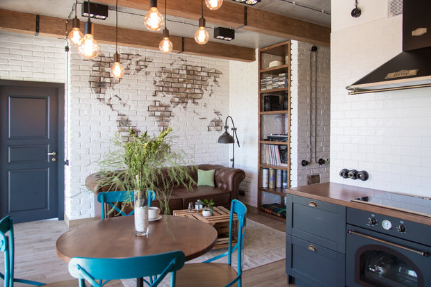 Фотография: Кухня и столовая в стиле Лофт, Квартира, Украина, Проект недели, Монолитный дом, 3 комнаты, 60-90 метров, Роман Луценко, Днепр – фото на INMYROOM