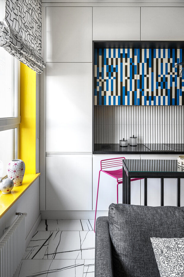 Фотография: Кухня и столовая в стиле Современный, Эклектика, Малогабаритная квартира, Квартира, Студия, Проект дня, Москва, Оксана Олейник, до 40 метров – фото на INMYROOM