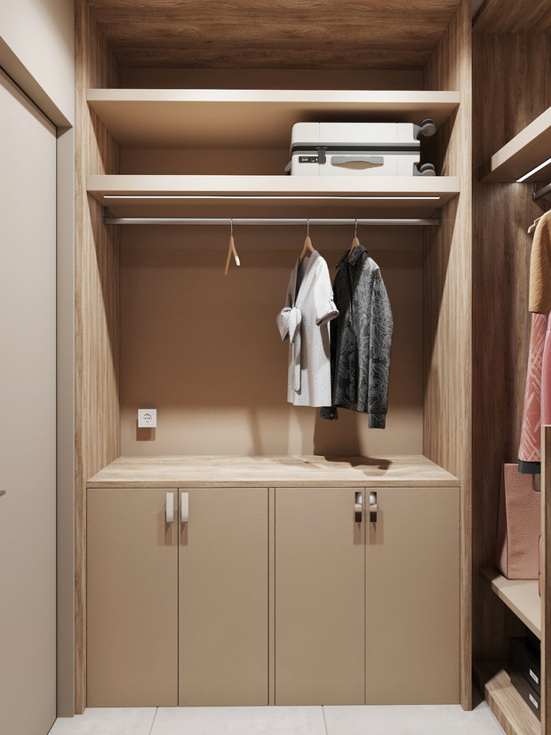 Фотография: Гардеробная в стиле Современный, Квартира, Проект недели, Санкт-Петербург, 2 комнаты, Более 90 метров, Ольга Мудрякова – фото на INMYROOM