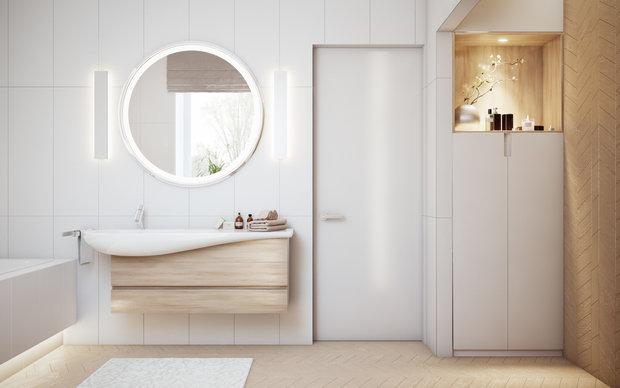 Фотография: Ванная в стиле Современный, Эко, Дом, Минимализм, Проект недели, Подмосковье, архитектурное бюро 108, Екатерина Грицан – фото на INMYROOM