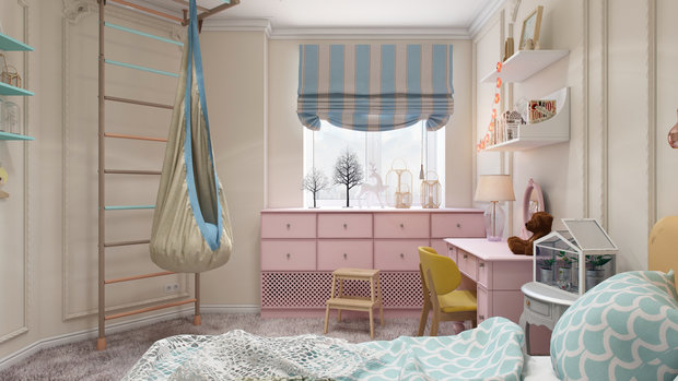 Фото из портфолио Интерьер детской комнаты для девочки – фотографии дизайна интерьеров на INMYROOM