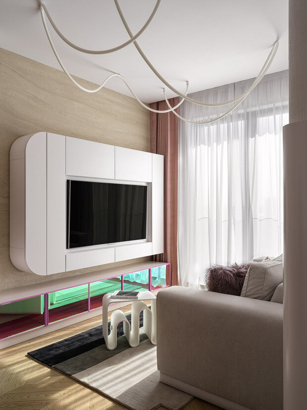 Фотография: Гостиная в стиле Современный, Квартира, Проект дня, Москва, 3 комнаты, 40-60 метров, Анастасия Ковальчук – фото на INMYROOM