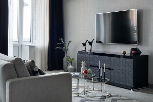 Фотография: Гостиная в стиле Минимализм, Современный, Квартира, Проект недели, Реутов, 4 и больше, Более 90 метров, Марина Курганова – фото на INMYROOM