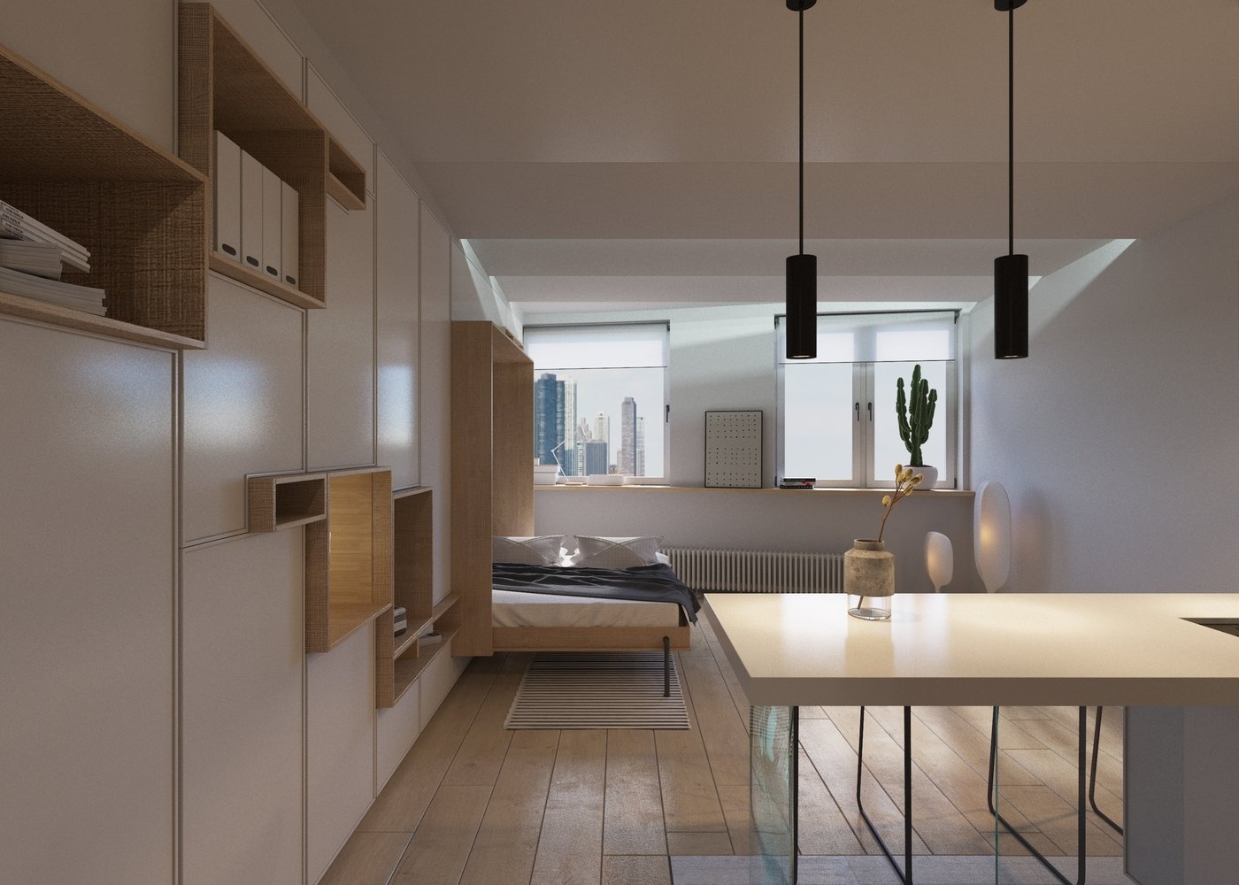 Фотография: Спальня в стиле Минимализм, Квартира, Студия, Проект недели, Екатеринбург, Марина Евстигнеева, Монолитный дом, 40-60 метров – фото на INMYROOM Фотография: Спальня в стиле Минимализм, Квартира, Студия, Проект недели, Екатеринбург, Марина Евстигнеева, Монолитный дом, 40-60 метров – фото на INMYROOM