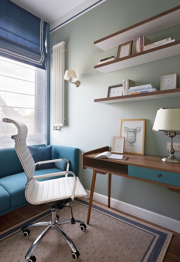 Фотография: Кабинет в стиле Классический, Современный, Эклектика, Квартира, Проект недели, Калининград, Монолитный дом, 3 комнаты, 40-60 метров, 60-90 метров, Юлиана Шлегель – фото на INMYROOM